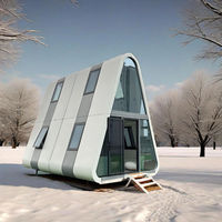 Maison triangulaire 3 chambres, kit préfabriqué à structure métallique de 40 pieds, chalet de montagne écologique personnalisé, assemblage rapide, maison de villégiature pour solutions de projets