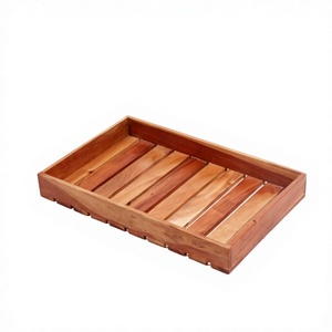 Decorative Wooden Serving <b>Tray</b> Handles for Kitchen Wholesale Rustic Wood Fruit Dry Organizer Farmhouse <b>Storage</b> <b>Trays</b> - Product Image 1