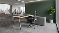 Bureau de travail en forme de L moderne avec solution de rangement intégrée pour fabricant de mobilier de bureau ouvert