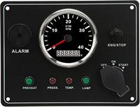 Panel de Instrumentos Marino para RV/Barco de 12V/24V, Nuevo, con Indicador de Motor, Capacidad de Motor de 1-2L, 4000 RPM, Panel de Interruptores con Retroiluminación Roja