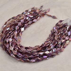 Collier en perles d'eau douce naturelles de style baroque en forme de diamant, bijoux semi-finis de couleur violette, vente en gros - Product Image 4