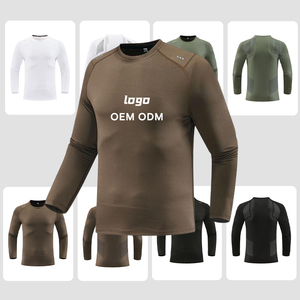 Camisetas de manga larga de compresión atlética para gimnasio para hombres, camisetas de entrenamiento físico de secado rápido con cremallera de alta calidad - Product Image 4