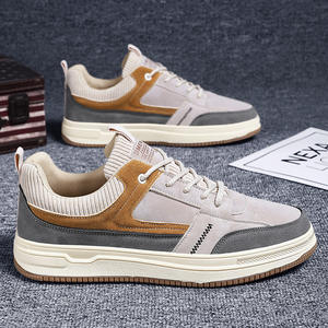 Baskets basses pour hommes de style coréen, semelle épaisse en caoutchouc, bout rond, à lacets, chaussures décontractées pour la marche, tendance mode toutes saisons - Product Image 6