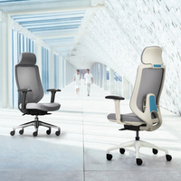 Chaise de bureau pivotante en maille de haute qualité, ergonomique, dossier haut, design moderne et minimaliste, avec accoudoirs 3D réglables et fonction rafraîchissante