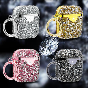 Casing earbud mewah, penutup pelindung Anti Jatuh berlian berkilau untuk AirPods <span class=keywords><strong>2</strong></span> Pro 3 dengan gantungan kunci - Product Image 2