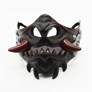 Máscara Unisex de Guerrero Fantasma para Halloween, Máscara de Demonio con Dientes y Boca, Estilo Kabuki, Samurái, Oni, Diablo - Product Image 1
