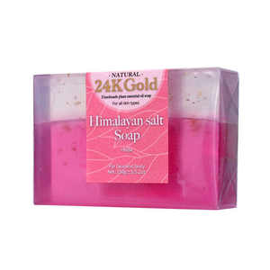 HANLINGER Private LOGO Savon naturel organique hydratant blanchissant pour la peau Savon au <span class=keywords><strong>sel</strong></span> <span class=keywords><strong>de</strong></span> <span class=keywords><strong>l</strong></span>'<span class=keywords><strong>Himalaya</strong></span> <span class=keywords><strong>rose</strong></span> en feuille d'or 24 carats - Product Image 3