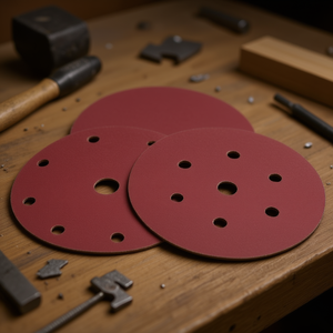 Disques abrasifs en corindon Ttake Velcro, grain 80, 6+1 trous, pour le polissage du bois et du métal - Product Image 3