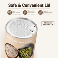 Emballage en tube de papier de qualité alimentaire personnalisé, résistant à l'humidité, avec doublure en aluminium, conteneur cylindrique en carton pour poudre de soja