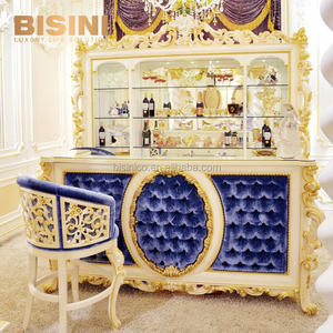 <span class=keywords><strong>Comptoir</strong></span> de <span class=keywords><strong>bar</strong></span> à domicile en bois sculpté, style rococo <span class=keywords><strong>vintage</strong></span> rétro, orné de motifs floraux - Product Image 3