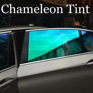 Película de visión Popular para coche, tinte de camaleón colorido, púrpura a azul, decoración de ventana