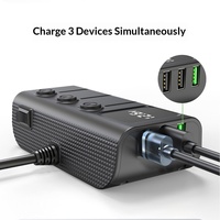 Nuevo Cargador para Auto GC01 OLIVER con Puertos Duales USB-C a USB-A/USB-C de 120W con Monitoreo de Voltaje y Carga Rápida PD