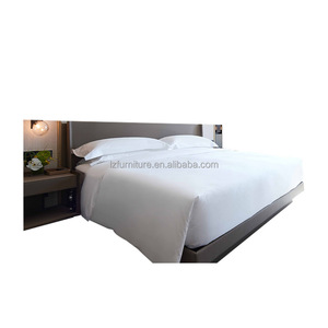Nordic Style 3 Star Hotel Guest Room Set King Bed Frame with Solid Wood <b>Headboard</b> & Nightstand Hotel Project Furniture Supplier - Product Image 4