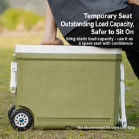 Glacière isotherme à roulettes 35L, entièrement en mousse PU, portable, pour le camping, les activités de plein air et l'usage commercial