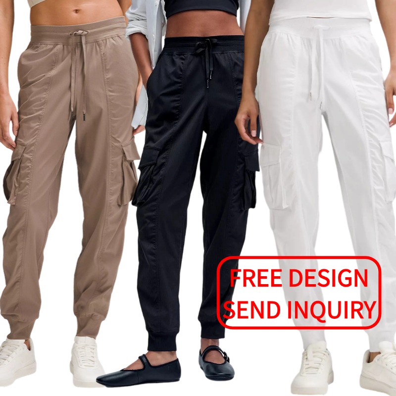 Wholesale Gym Cargo Jogger Casual Women Sports Workout Yoga Pants Fitness Women Loose Joggers Pants With Yoga Lemon
