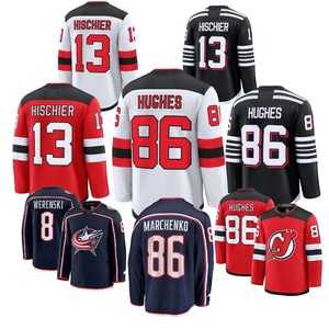 Vente en gros d'usine : Nom, numéro et logo brodés # 8 Werenski # 86 Marchenko # 86 Hughes # Maillot de hockey sur glace Hischier USA Canada n°13 - Product Image 1
