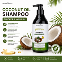 Ensemble capillaire sans sulfate ni parabène, 4 pièces, soin capillaire à l'huile de noix de coco naturelle pour cuir chevelu sensible
