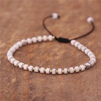 Bracelet en perles de pierre naturelle réglable 2x4mm fait à la main Yoga Stretch pierres précieuses tibétaines Bracelets de perles pour les femmes en gros