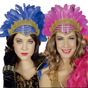 Hiasan Kepala Bulu Samba Gadis Pertunjukan Karnaval Brasil