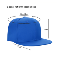 Casquette de baseball ajustable à 6 panneaux à visière plate avec logo personnalisé, 100 % coton sergé, style hip-hop, logo brodé personnalisé disponible