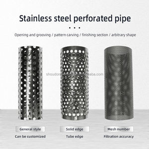 Filterelement aus Edelstahl 304 316, Mikron-perforiertes Rundloch-Rohrnetz-Filterzylinder, Einlagig und Doppellagig - Product Image 2