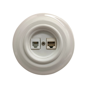 Montage encastré électrique Vintage céramique <span class=keywords><strong>Double</strong></span> ordinateur RJ45 <span class=keywords><strong>prise</strong></span> murale <span class=keywords><strong>Internet</strong></span> universelle <span class=keywords><strong>pour</strong></span> la décoration - Product Image 3