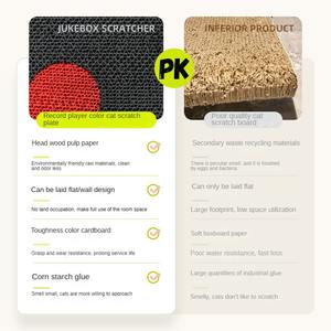 Jukebox pour chat, griffoir mural vertical résistant à l'usure et aux éclats, anti-insectes, anti-rayures, pour affûter les griffes du chat - Product Image 3