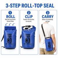 Sac étanche personnalisé en PVC avec doublure en PU, 2L-30L, pour kayak, rafting, natation, plage, camping, séparation sec et humide