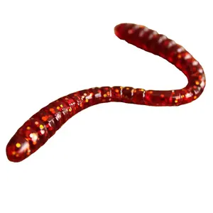 Lanquan hot wholesale high quality worm 3g 90mm pvc tpr material artificial soft earthworm fishing lure