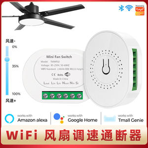 Module d'interrupteur intelligent WiFi Tuya pour ventilateur, 10A, contrôle à distance par application et vocal, avec minuterie pour ventilateurs de plafond - Product Image 6