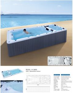 Сделано в Китае 2690x2090x930 мм Прямоугольный акриловый спа-массаж джакузи Ванна на открытом воздухе - Product Image 6