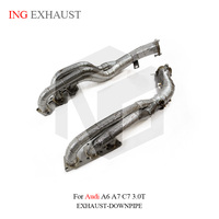 Collecteurs de collecteur de système d'échappement haute Performance ING pour Audi A6 A7 C7 3.0T avec pièces de rechange automatiques de bouclier thermique