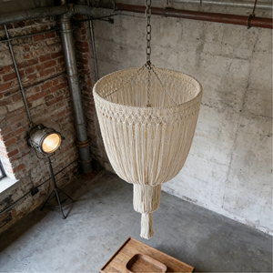 Decorazioni per Soffitto in Macramè per Matrimoni, Lanterne con Fiori Artificiali e Nappe Pendenti per Hotel di Lusso, Personalizzabili - Product Image 6