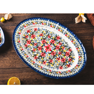 Juego de platos y cuencos Dim Sum esmaltados con margaritas bohemias Retro polacas, ensaladera de porcelana de cerámica, juego de <span class=keywords><strong>cena</strong></span> <span class=keywords><strong>para</strong></span> hornear - Product Image 2