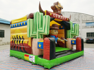 6X4.5 Mét Thương Mại Lớp Trẻ Em Cowboy Inflatable <span class=keywords><strong>Bouncy</strong></span> Castle Với Slide Chứng Nhận Bởi EN14960 Từ Trung Quốc Inflatable Nhà Máy - Product Image 3