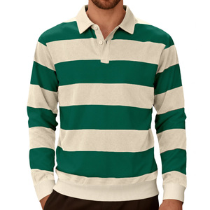 <span class=keywords><strong>Polo</strong></span> a <span class=keywords><strong>Maniche</strong></span> <span class=keywords><strong>Lunghe</strong></span> Casual Sportiva Trendy da Uomo, in <span class=keywords><strong>Maglia</strong></span> a Righe Bicolore con Bottoni - Product Image 3