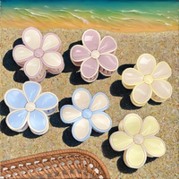 Grande pince à cheveux florale en résine hawaïenne de 8 cm, motif hibiscus, plage, brillante, accessoire pour cheveux, pince à cheveux, fleur de frangipanier, plumeria