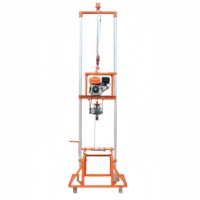 Machine de Forage Rotatif Mini Portable de 80 m de Profondeur, Sondeuse Manuelle pour Puits d'Eau avec Moteur à Essence, Pompe et Composants Essentiels