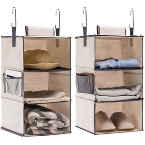 Hanging Closet Organizer Single Reversible Dustproof Folding <b>Shelves</b> Wardrobe Clothes Sweater Handbag Storage Garage Foldable - Product Image 3