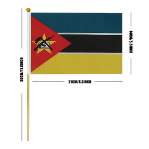 Venta al por mayor Gran oferta países del mundo 14*21cm bandera ondeando a mano de Mozambique con varilla de madera - Product Image 2