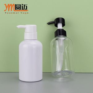 Yuanmai Suye 300ml Transparent Pet Round Shoulder Bottle With Pump <b>Head</b> Empty Shampoo Shower Gel Container - Product Image 4