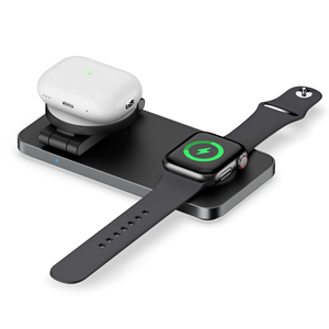 2025 nuevo <span class=keywords><strong>cargador</strong></span> inalámbrico plegable 3 en 1 15W estación de carga magnética teléfono auricular <span class=keywords><strong>Smartwatch</strong></span> QI2 1 soporte para iPhone <span class=keywords><strong>Samsung</strong></span> - Product Image 4