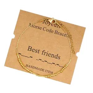 Fashion Gold Plated Stainless Steel Jewelry Morse Code Bracelet for Women