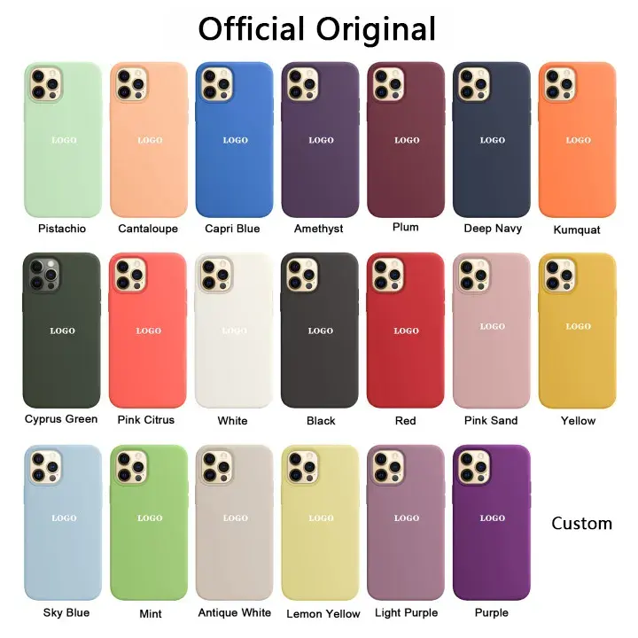 High Quality Official Same Original Liquid Silicone Cover With LOGO Cell Phone Case For iPhone X XR XS 11 12 13 14 Mini Pro Max