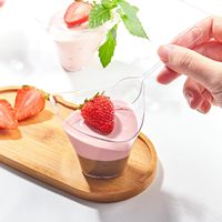 Prix d'usine 4oz clair PS plastique à bord torsadé Mini Pudding Mousse crème glacée servant une tasse à dessert