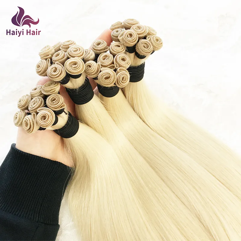 2023 European Double Drawn Thick End Russian Human Hair Hand-tied Weft Hair Extensions