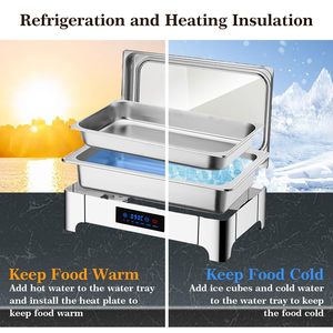 <span class=keywords><strong>Scaldavivande</strong></span> RRR in Acciaio Inox con Riscaldatore <span class=keywords><strong>Elettrico</strong></span>, Capacità 9L, Chafing Dish per Catering e Servizio - Product Image 5