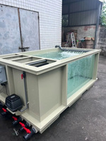 Bassin d'élevage de poissons en fibre de verre FRP personnalisé avec filtre à tambour pour bassin à koïs, avec fenêtre, bassin extérieur en fibre de verre pour l'aquaculture