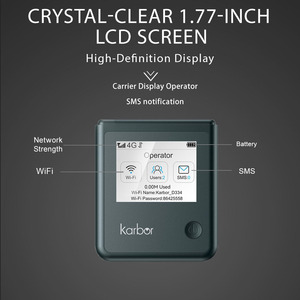 Router WiFi Portátil Karbor para Exteriores 4G LTE 2.4GHZ con Ranura para Tarjeta SIM, Router Inalámbrico de 150Mbps - Product Image 4
