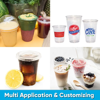 Gobelet en PET jetable avec logo personnalisé, 9 oz, 12 oz, 14 oz, 16 oz, 20 oz, 24 oz, 32 oz, pour smoothies, boissons froides, café glacé, gobelet en plastique transparent pour café
